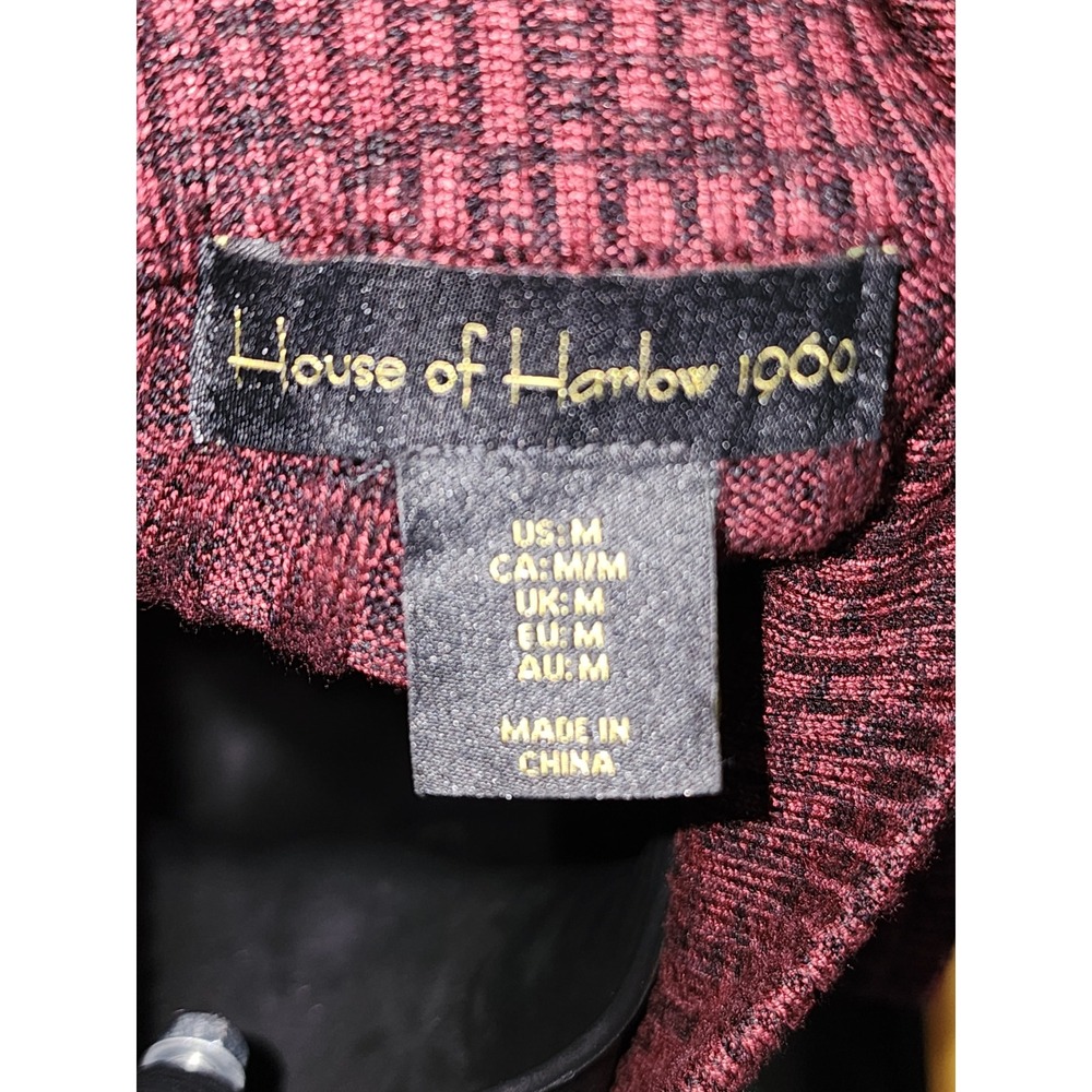 House of Harlow 1960 Burgundy Ribbed Mock Neck Sleeveless Maxi Dress M NWOT - Picture 6 of 7